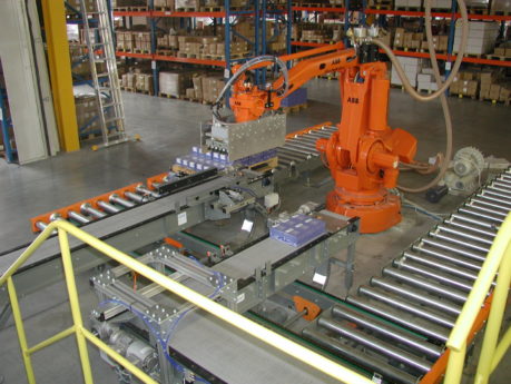 Paletizační linka s využitím robota