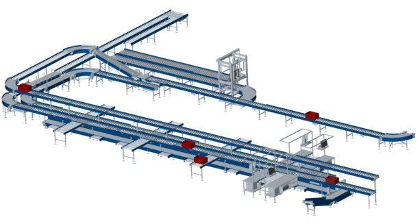 Skladový dopravníkový systém logistického centra SANITINO