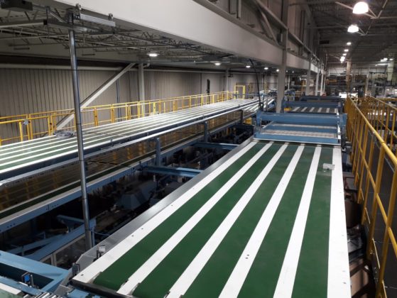 Installation of conveyor line for a leading manufacturer of paper bags and sacks in Canada