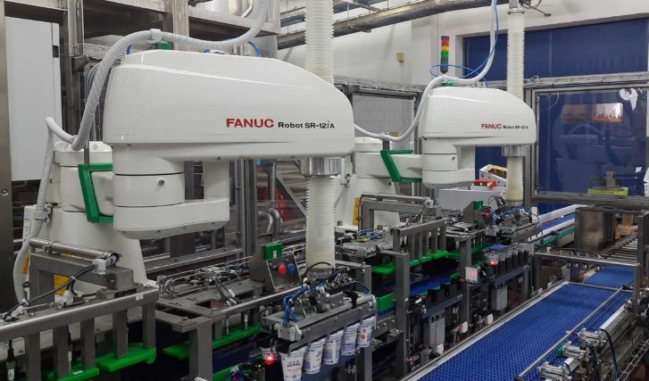Robotic line for packaging of dairy products Mlékárna Stříbro