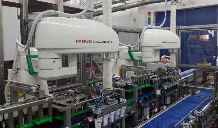 Robotic line for packaging of dairy products Mlékárna Stříbro